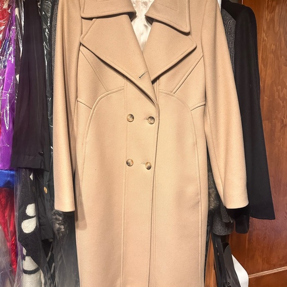 Reiss Camel Double-Breasted wool big collar Coat mid length Peacoat - Picture 12 of 12